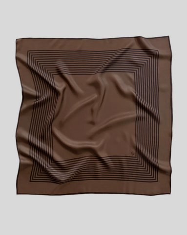 STRIPED SCARF | CHOCOLATE & ESPRESSO | 80 CM