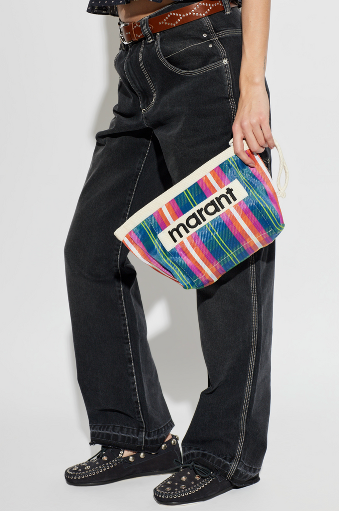 Powden Pouch in Navy/Orange