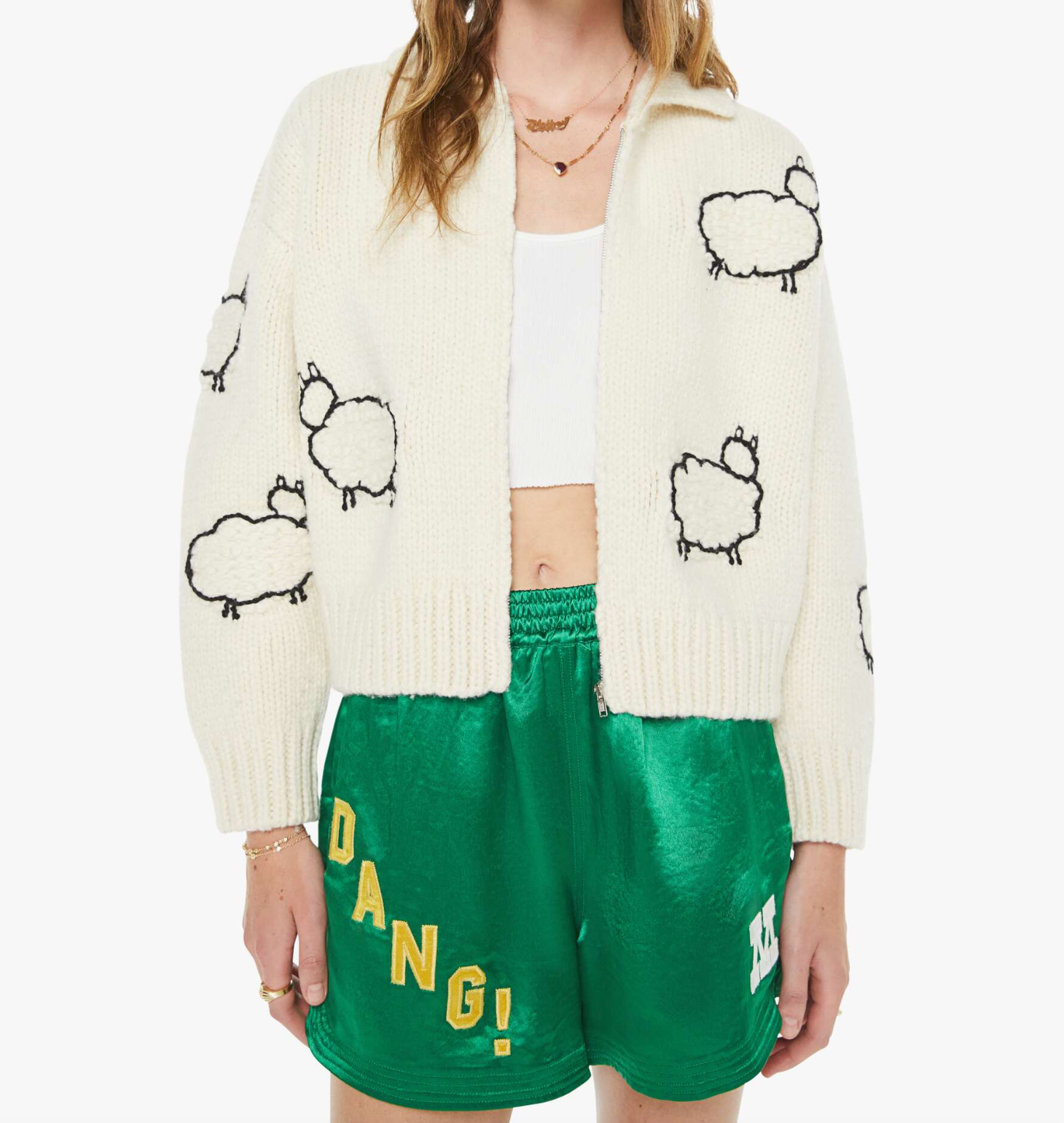 The Crop Raquette Cardigan in Wool Plus The Gang