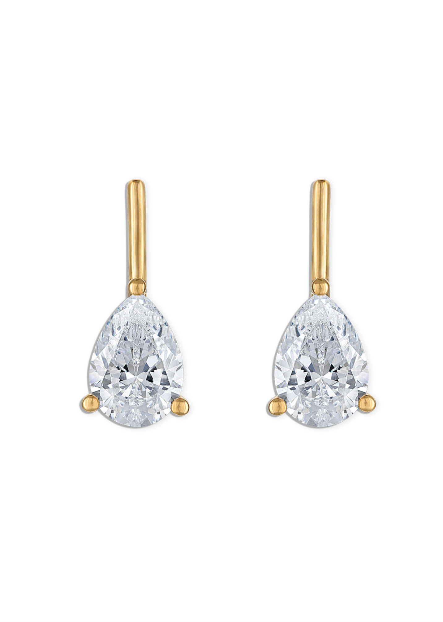 Linea Pear Stud in Gold | Large