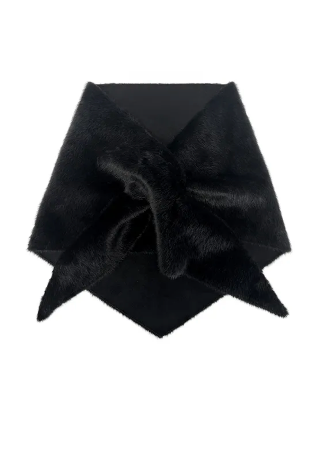 Furbana Lightweight Faux Fur Pull-Through Bandana in Black