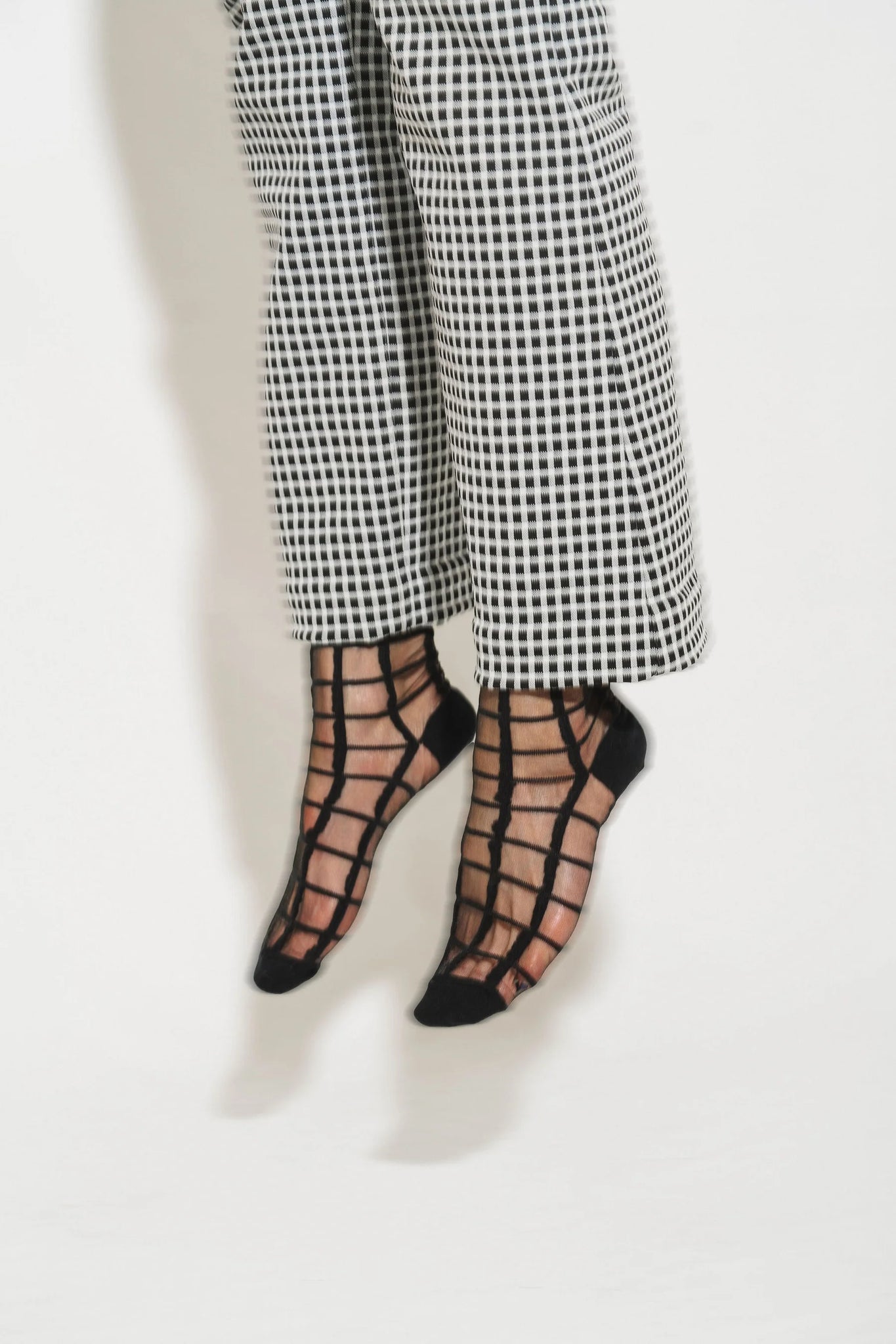 Sheer French Window Socks in Black