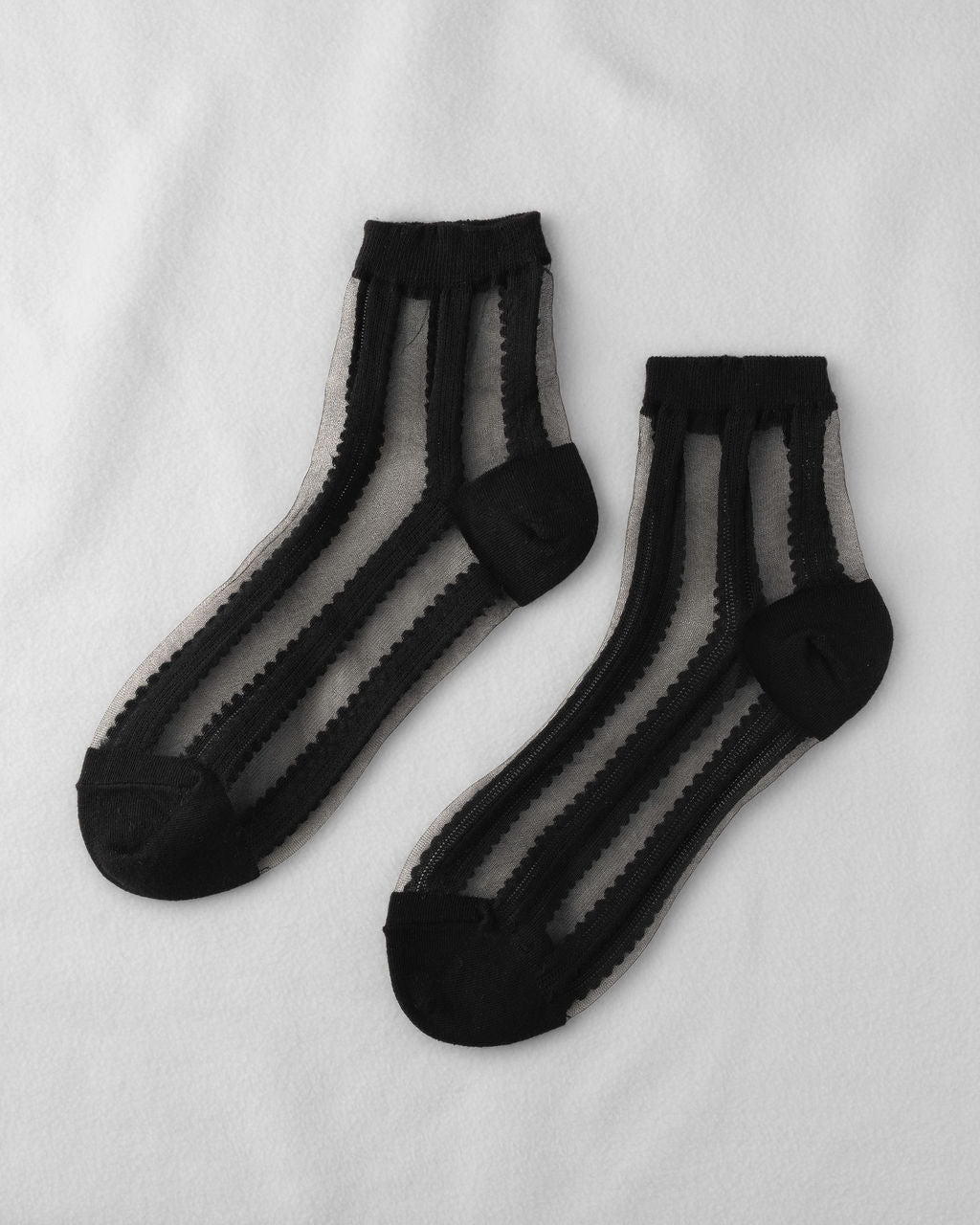 Sheer Ribbon Socks in Black