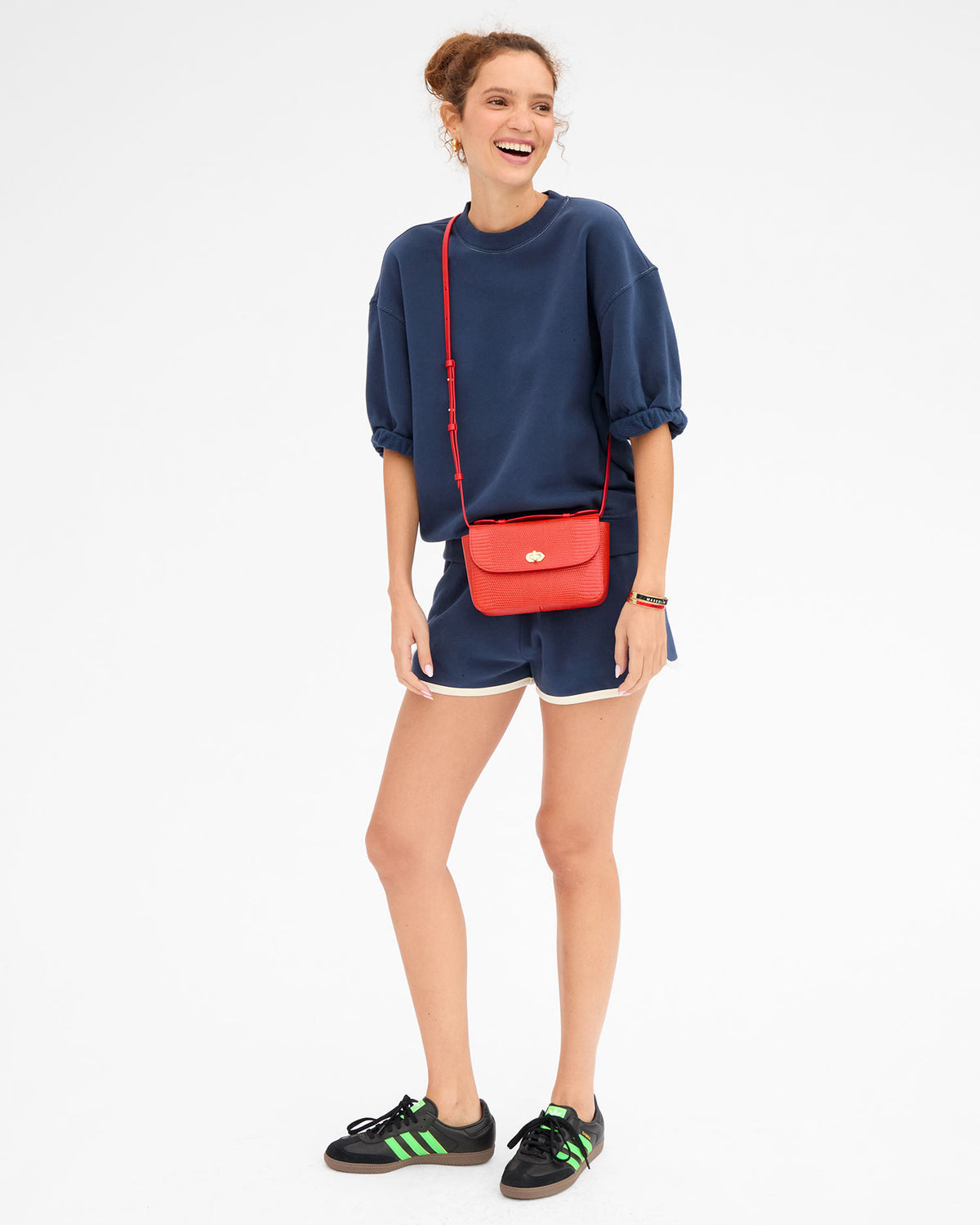 Short Sleeve Oversized Sweatshirt in Navy