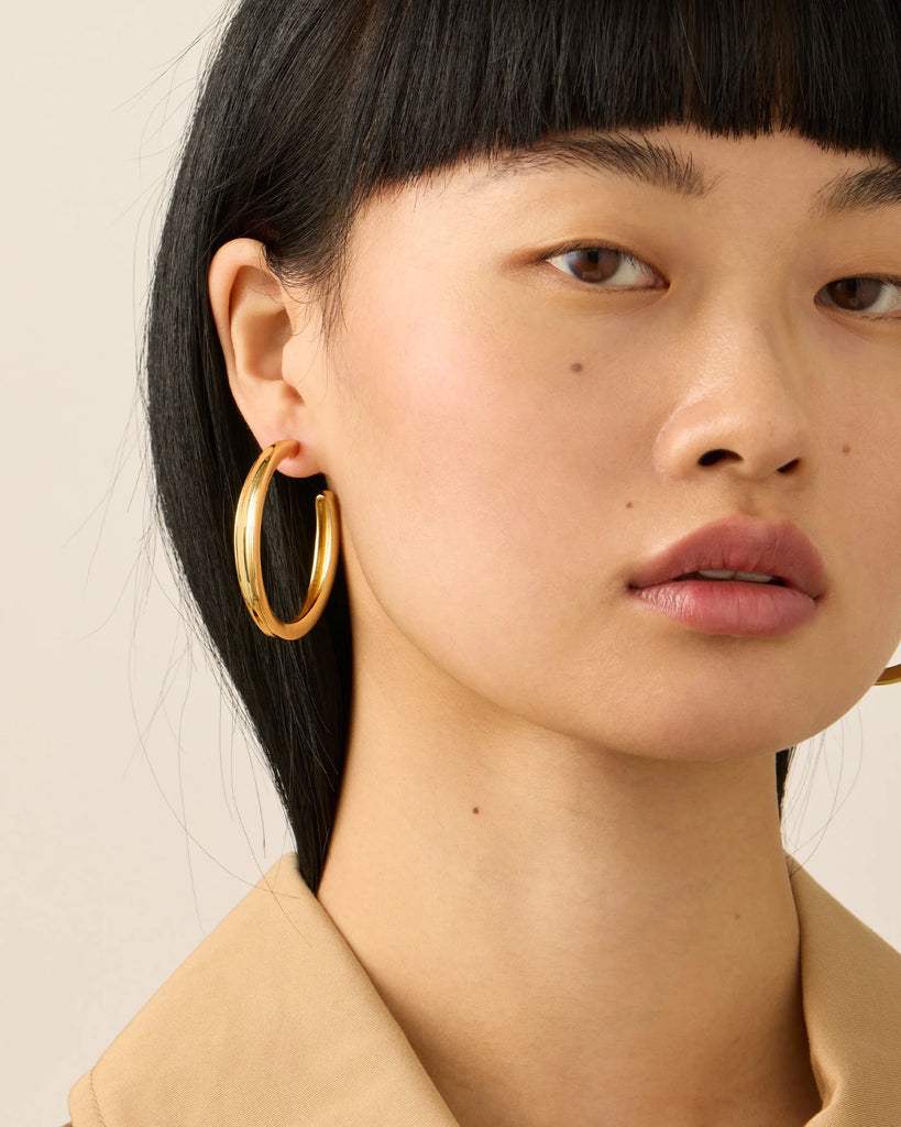 Slim Doune Hoops in Gold