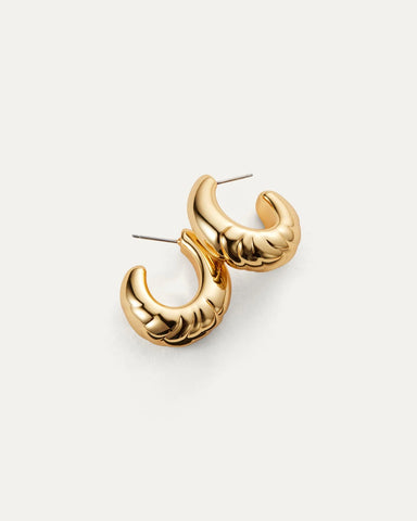 Slim Nelle Hoop Earrings in Gold