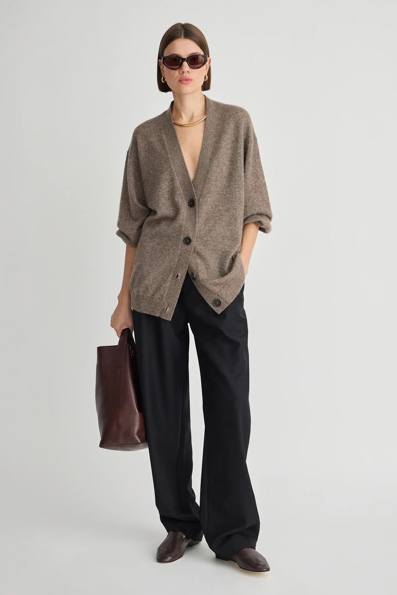 Softest Tissue Weight Cardigan in Hazelnut