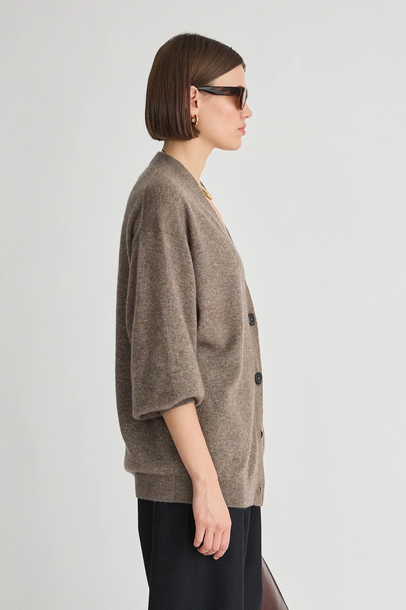 Softest Tissue Weight Cardigan in Hazelnut