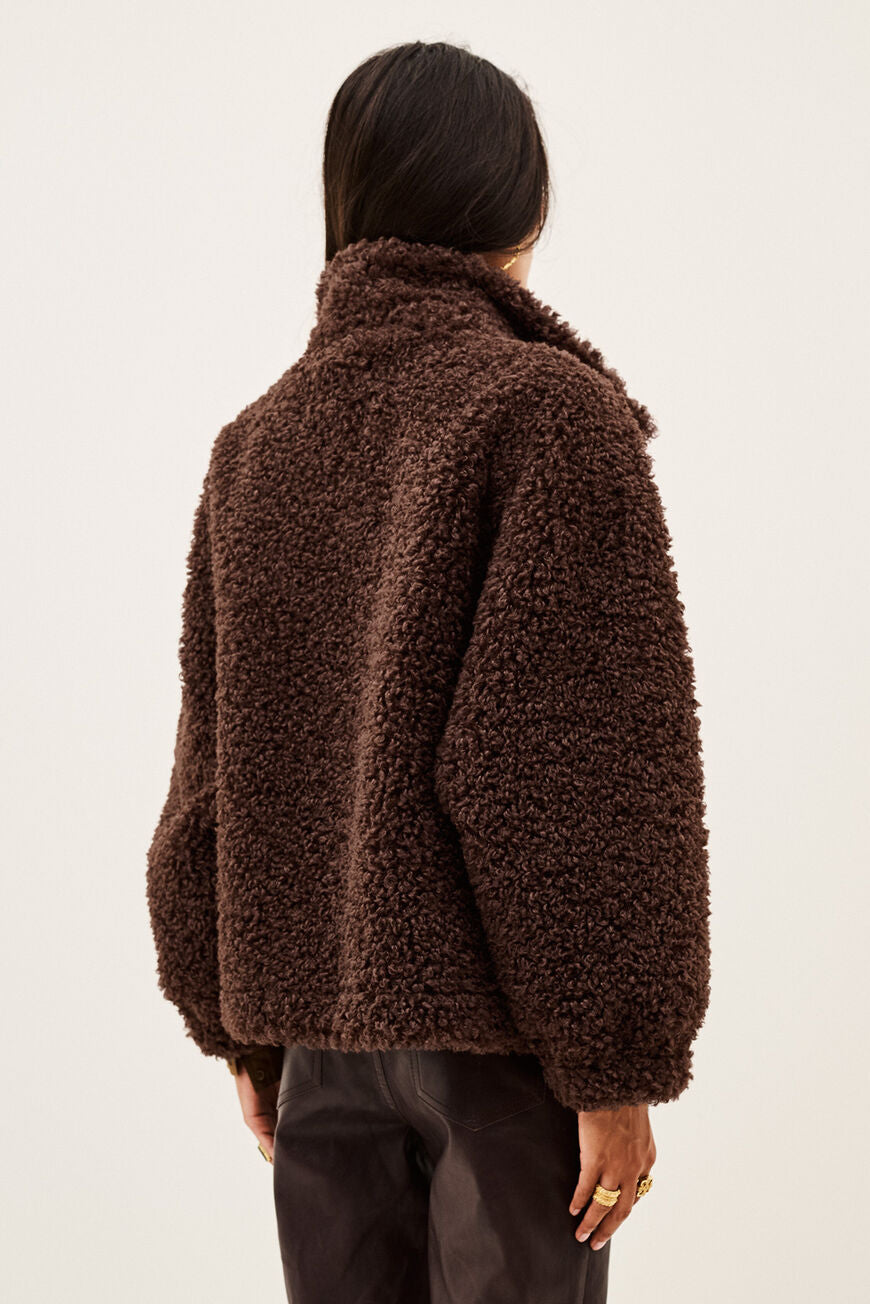 Sonjo Cropped Coat. Cacao