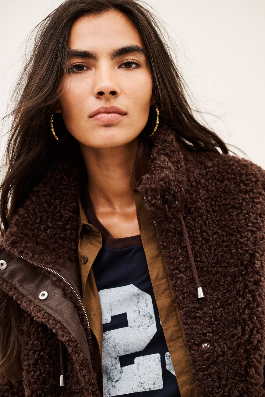 Sonjo Cropped Coat. Cacao