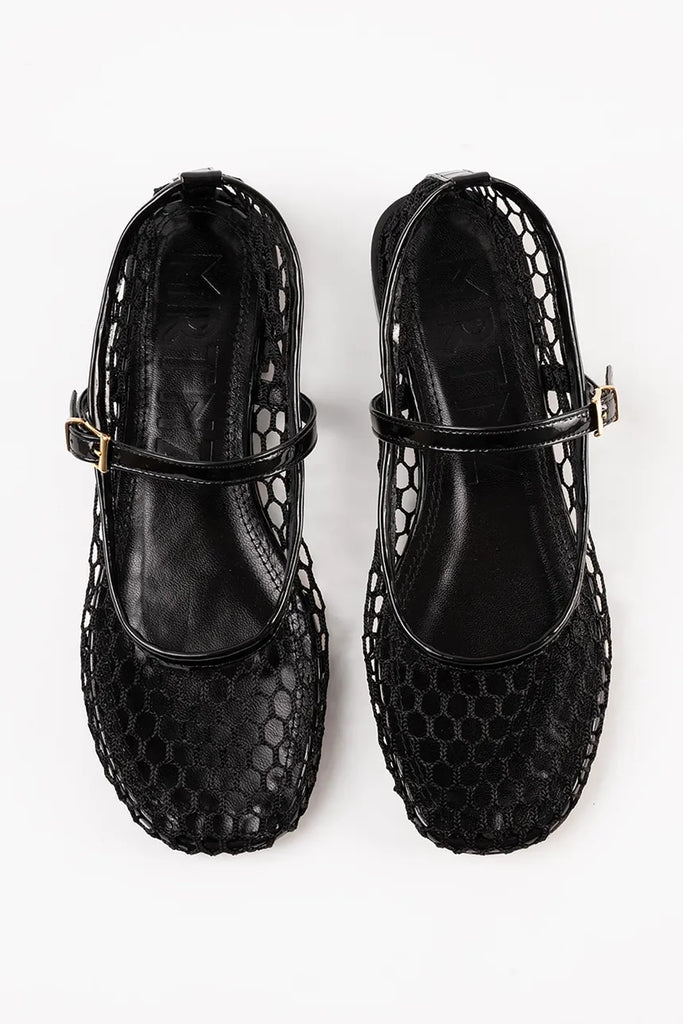 Minima Black Mesh Ballerina