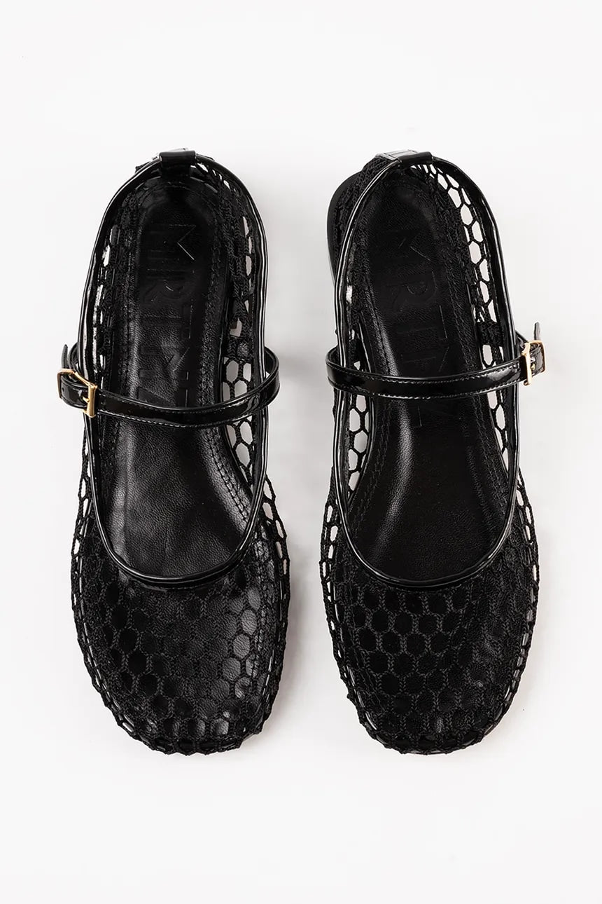 Minima Black Mesh Ballerina