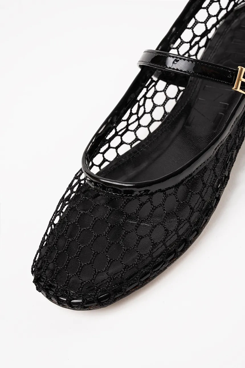 Minima Black Mesh Ballerina