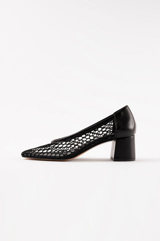 Nova Balles Black Mesh Pumps