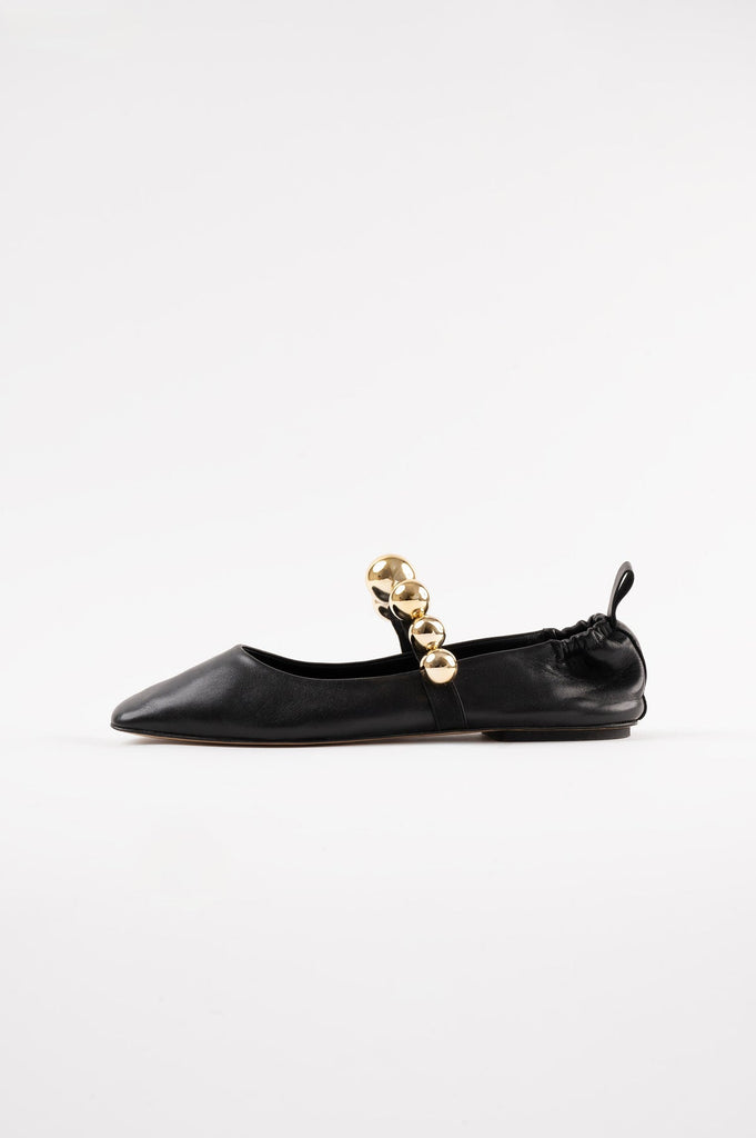 Flamenca Black Leather Ballerina
