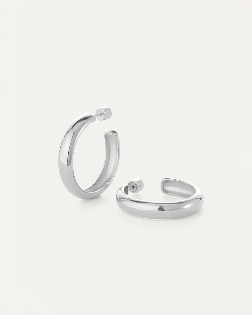Staple Hoops Large in Silver