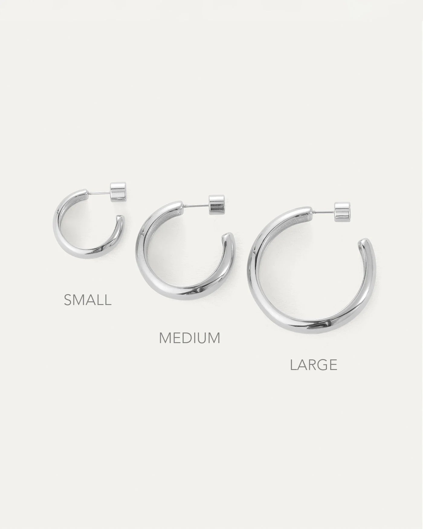 Staple Hoops Large in Silver