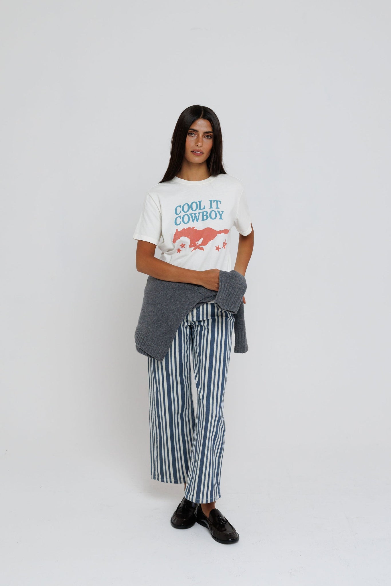 Cool It Cowboy Everyday Tee in Off White