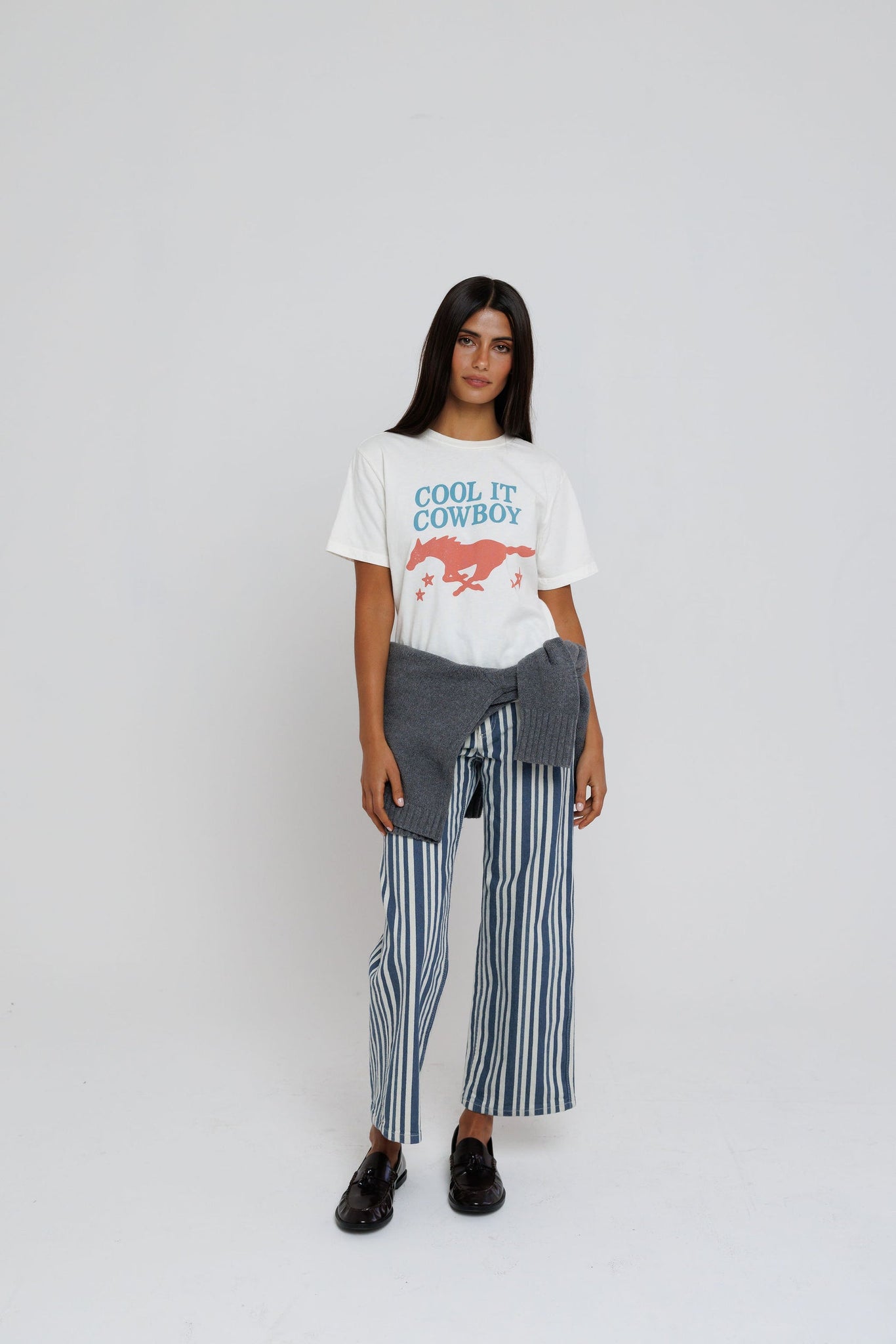 Cool It Cowboy Everyday Tee in Off White