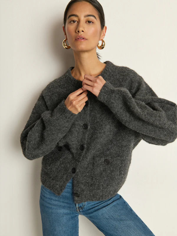 Tessa Cardigan in Heather Charcoal