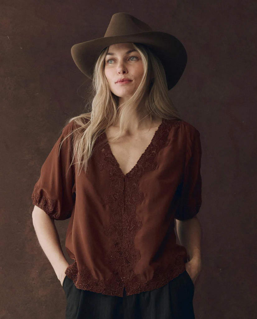 The Short Sleeve Legacy Top. Chocolate