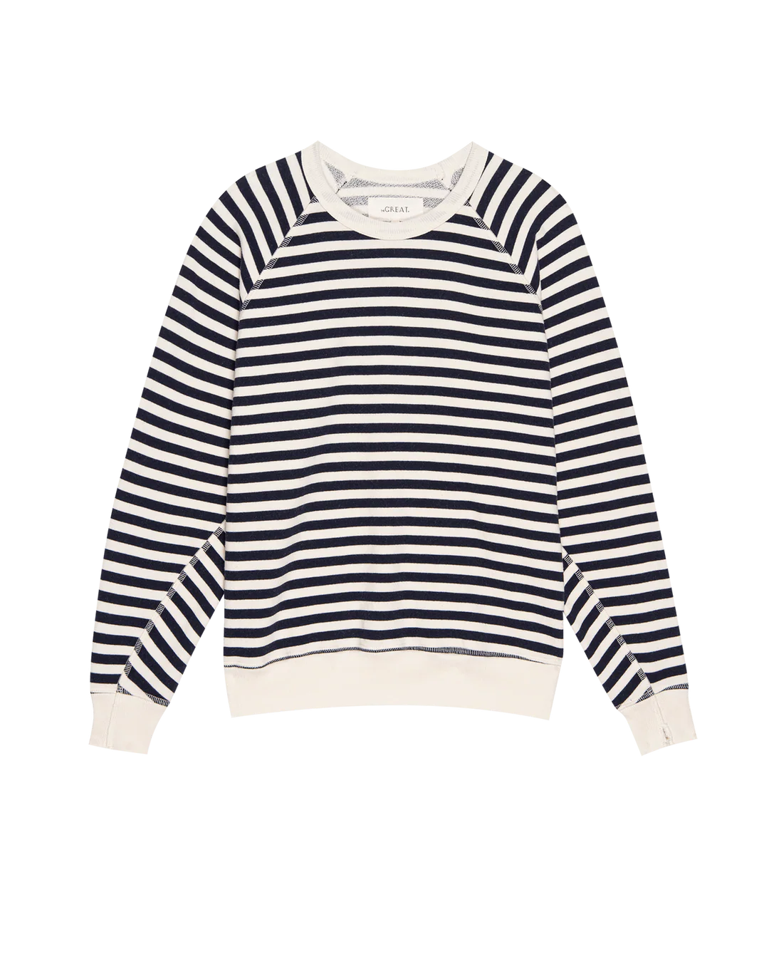 The College Sweatshirt. Navy Sailor Stripe
