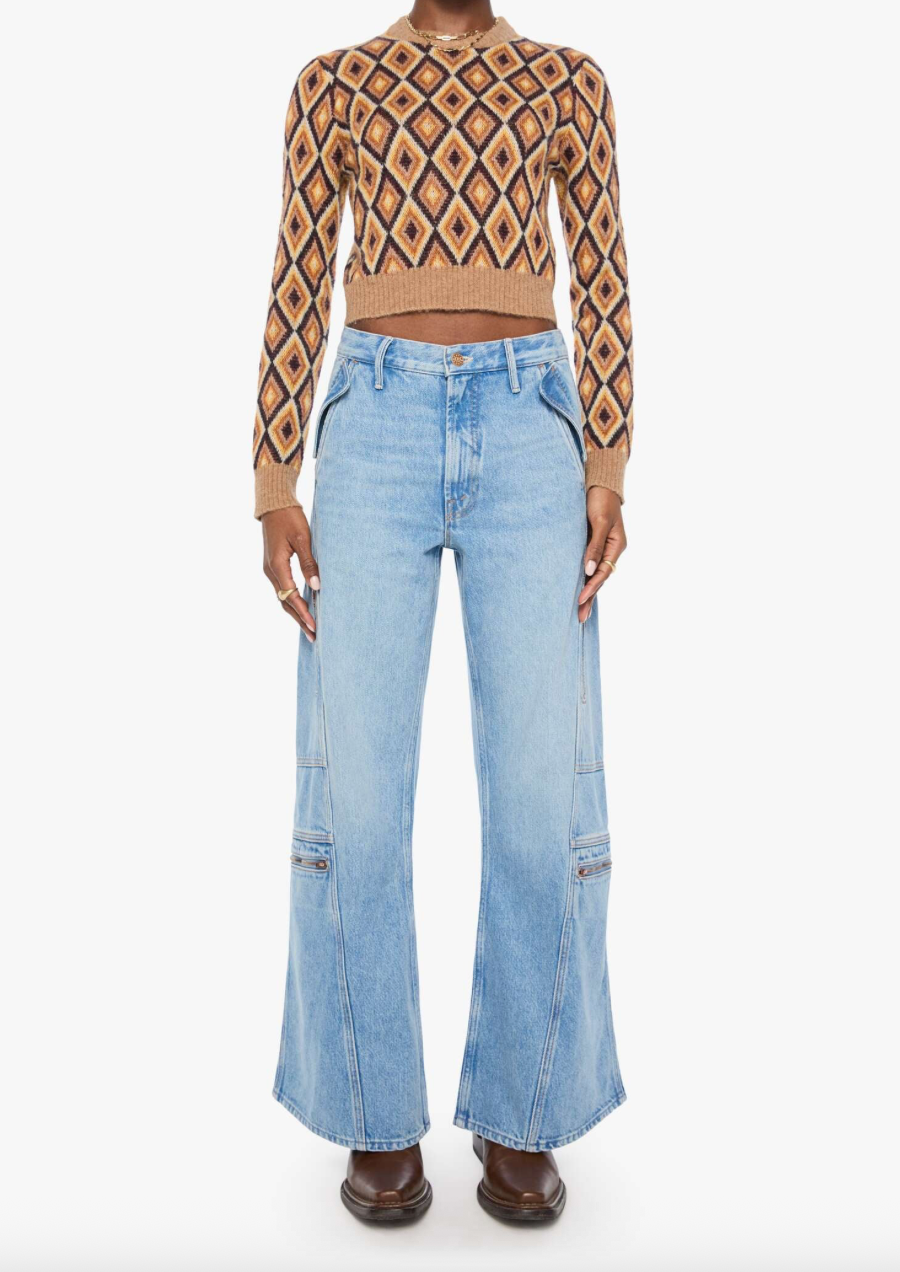 The Crop Jumper in Beeswax and Caramel Café