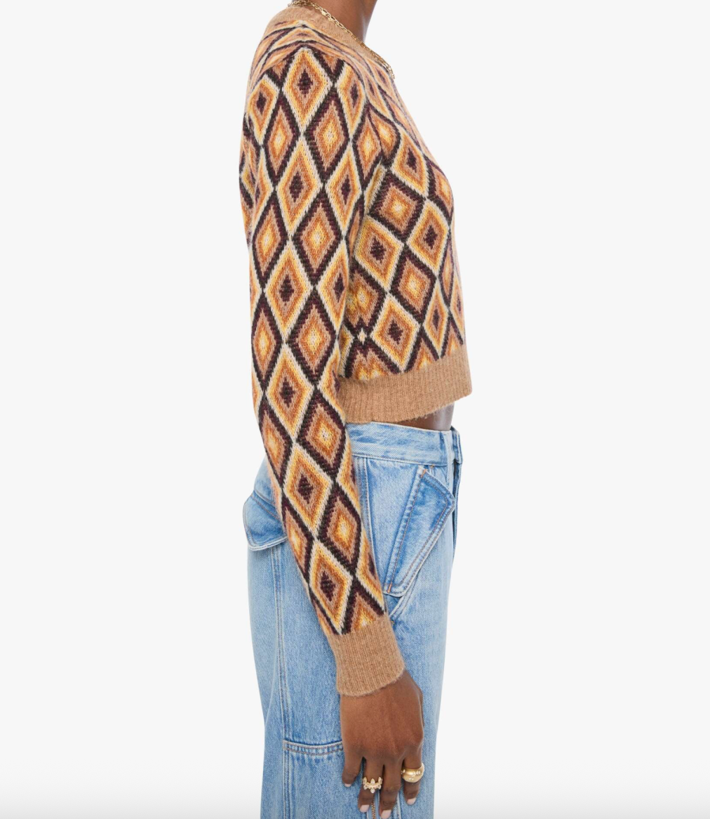 The Crop Jumper in Beeswax and Caramel Café