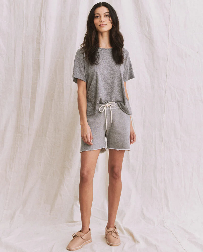 The Crop Tee. Heather Grey