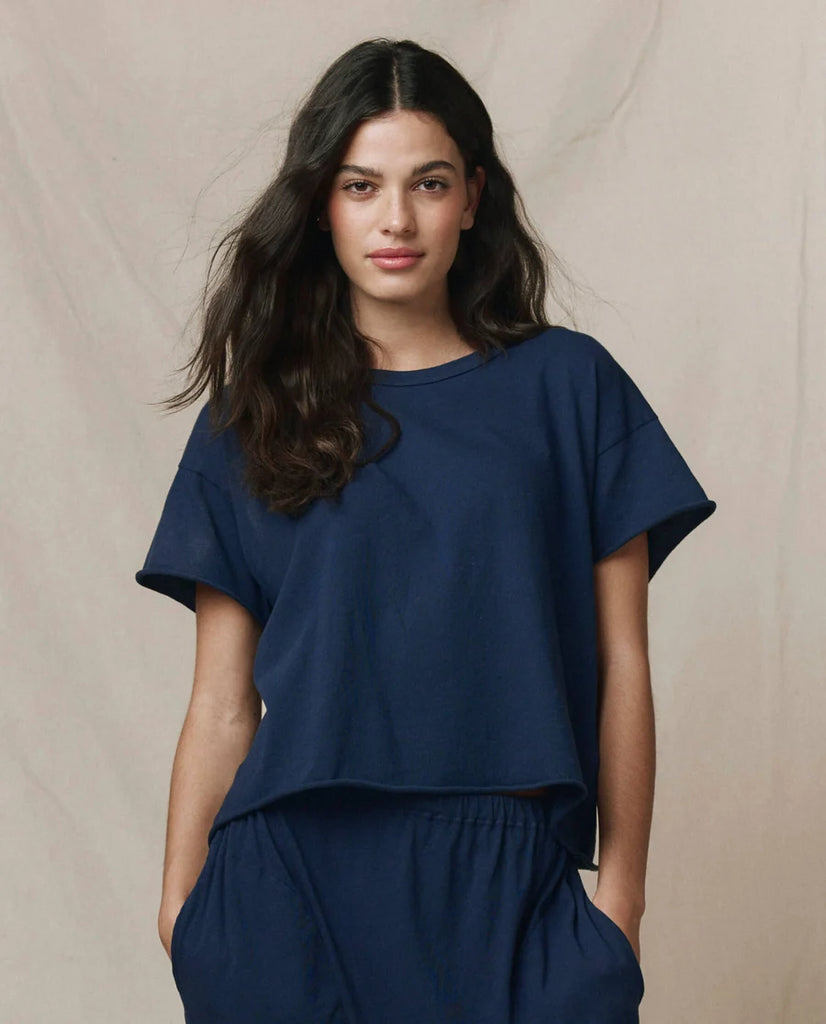 The Crop Tee. True Navy