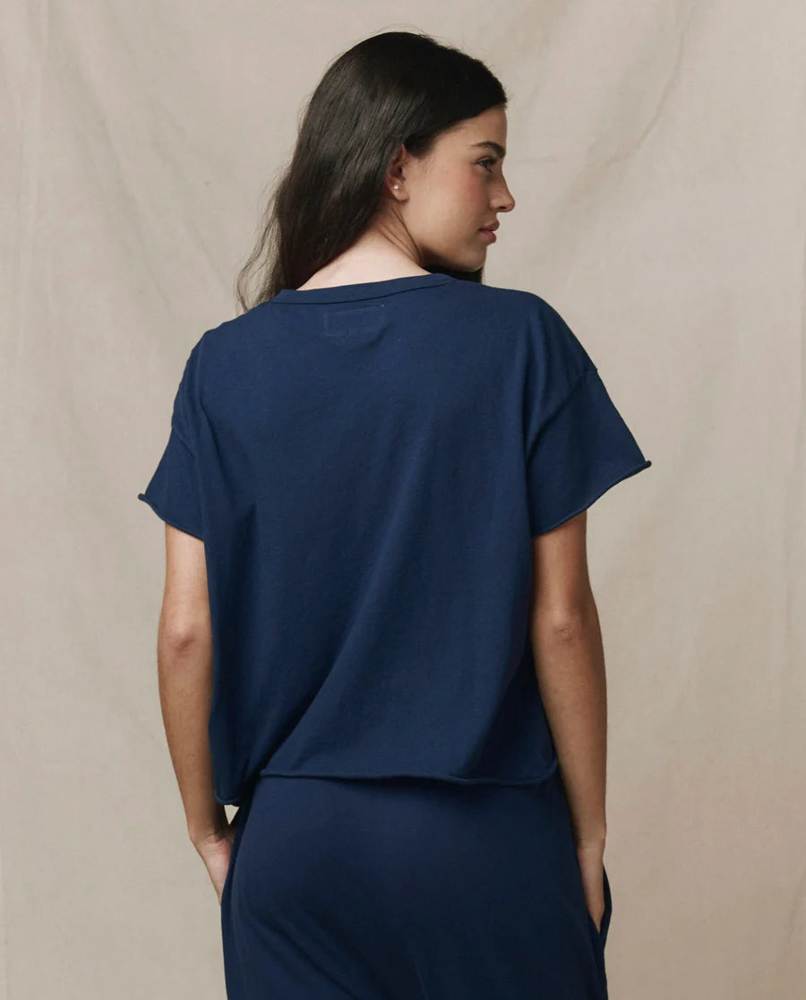 The Crop Tee. True Navy