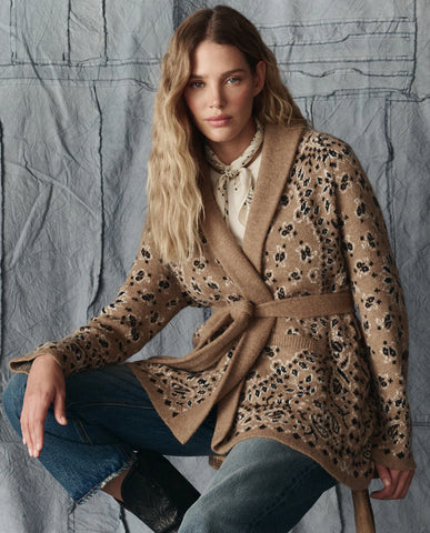 The Bandana Riding Cardigan. Camel