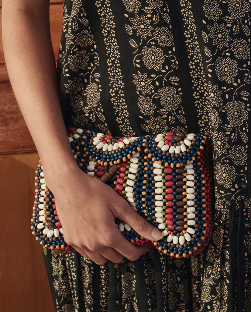 The Beaded Clutch. Cabana Stripe