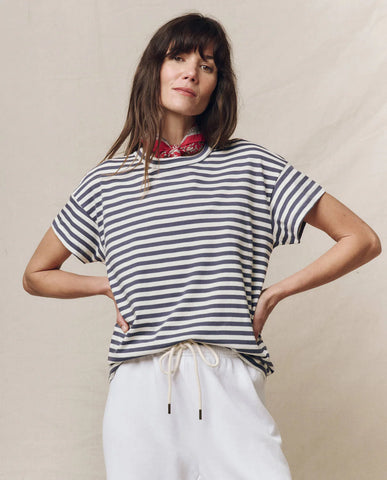 The Boxy Crew. Vintage Blue Stripe