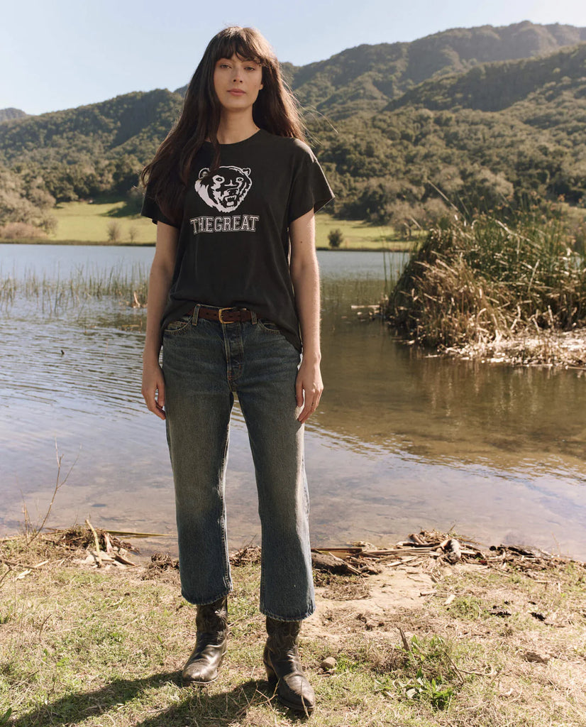 The Boxy Crew. Washed Black with Bear Graphic