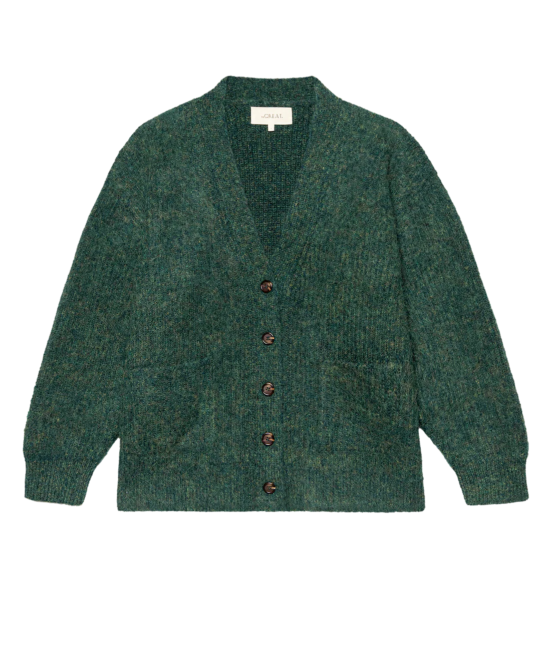 The Brushed Melange Cardigan. Meadow Green