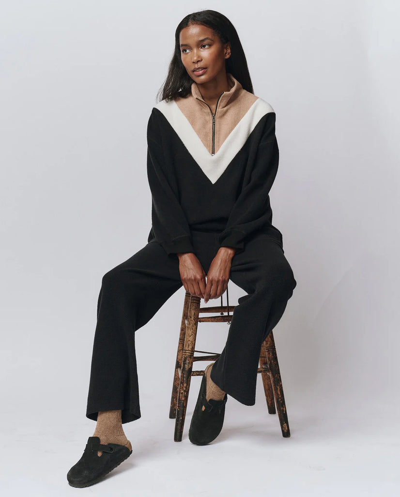 The Colorblock Plush Chalet Sweatshirt. Almost Black