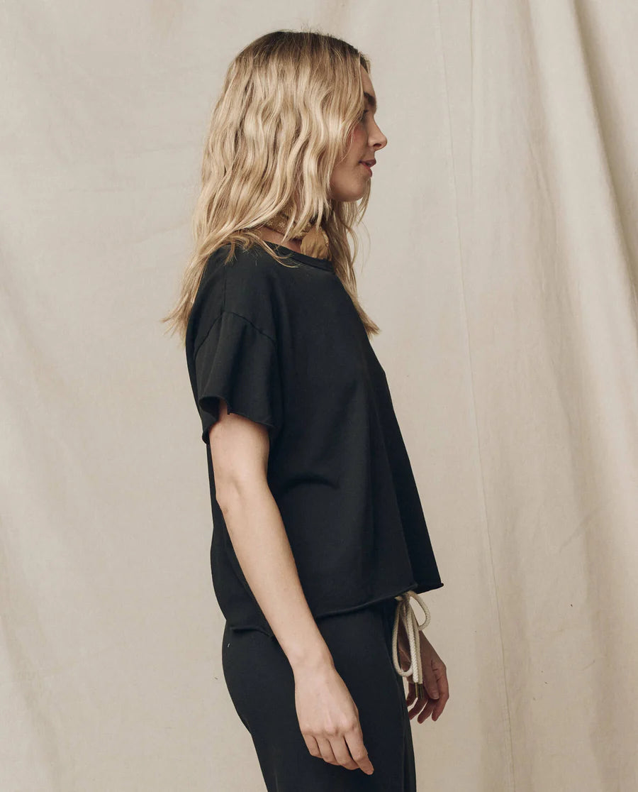 The Crop Tee. Almost Black