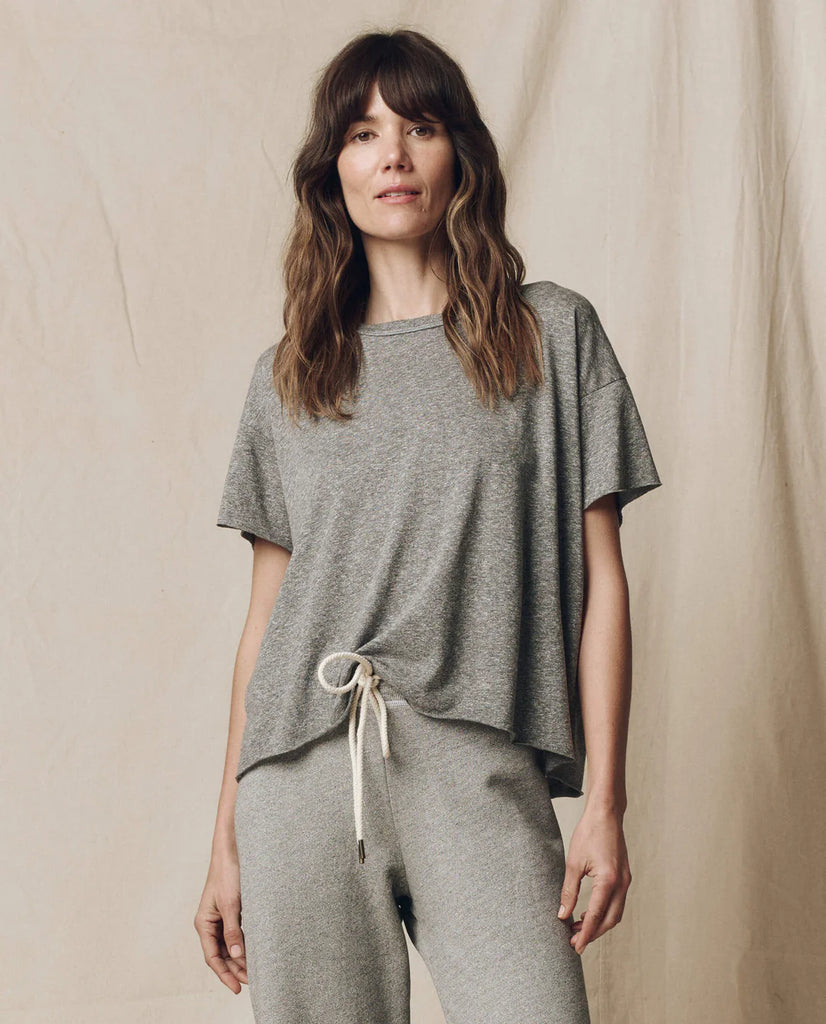 The Crop Tee. Heather Grey