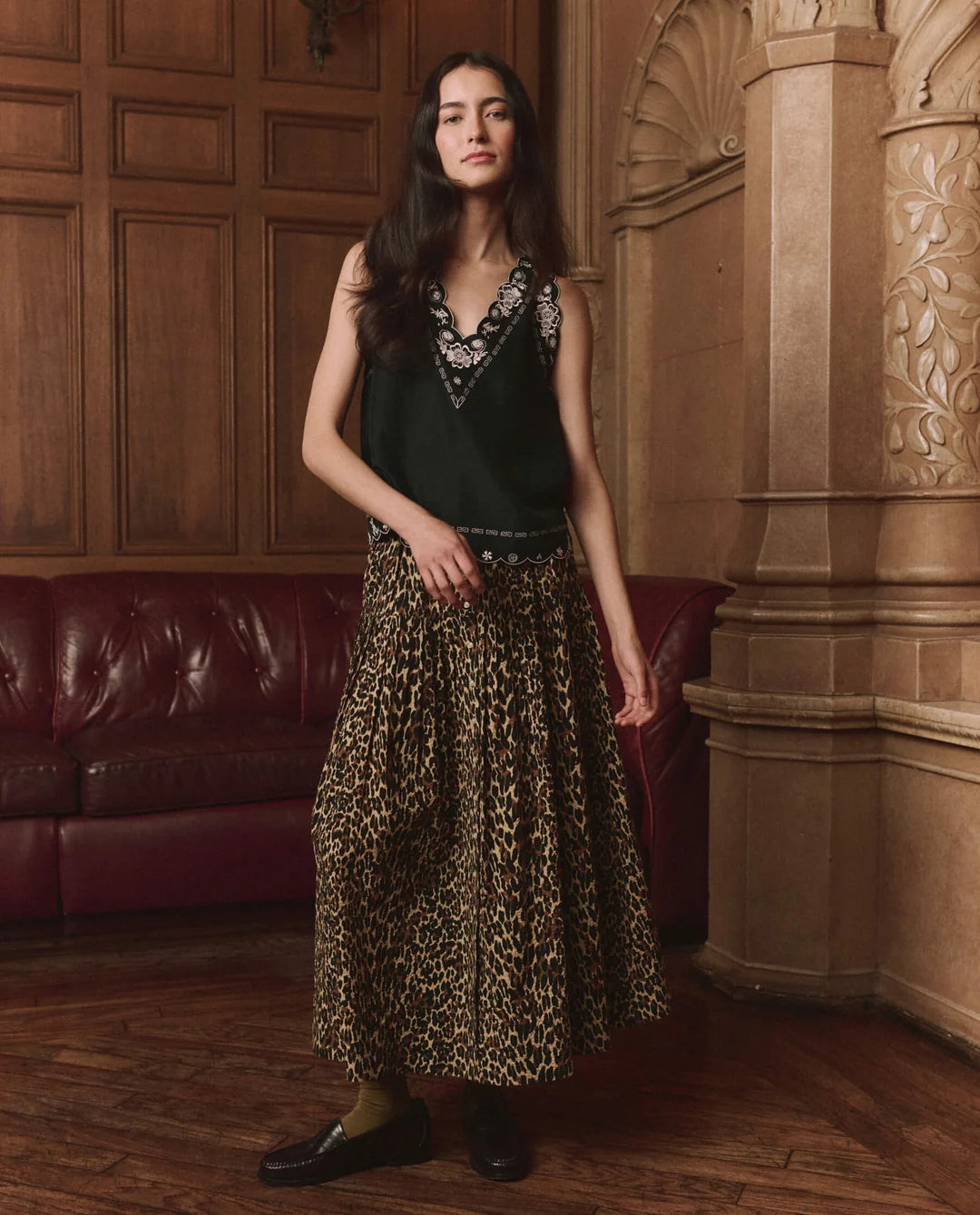 The Highland Skirt. Tan Leopard