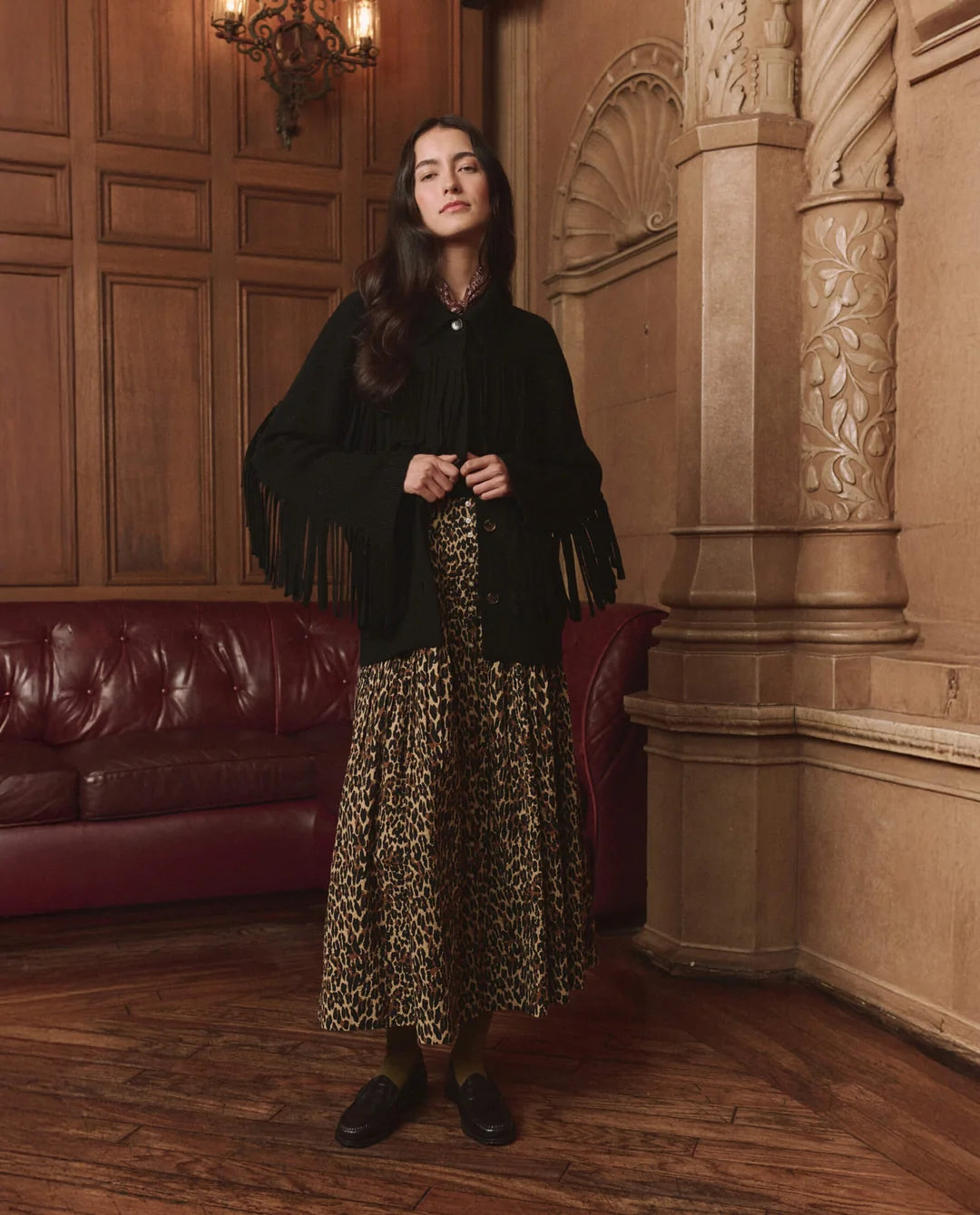 The Highland Skirt. Tan Leopard