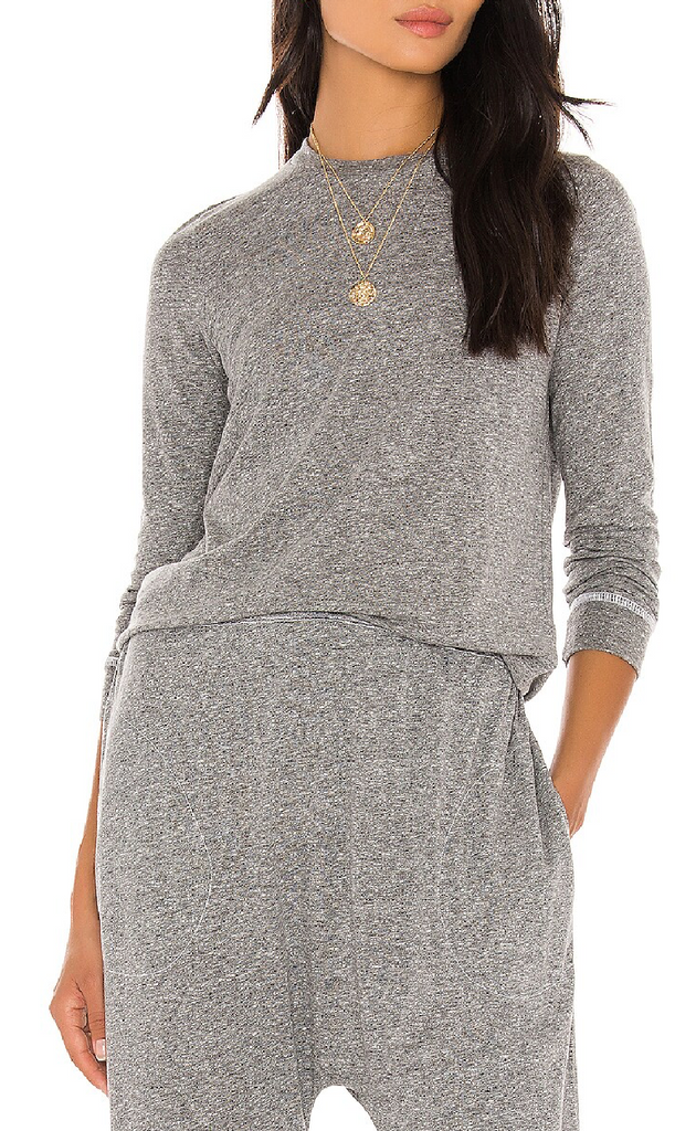 The Long Sleeve Slim Tee. Heather Grey