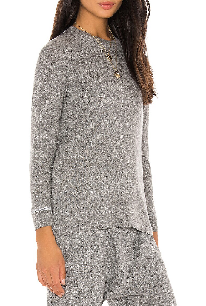 The Long Sleeve Slim Tee. Heather Grey