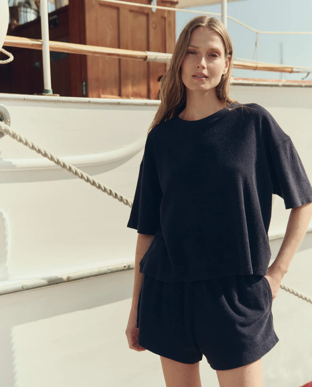 The Micro Terry Swing Short. Navy