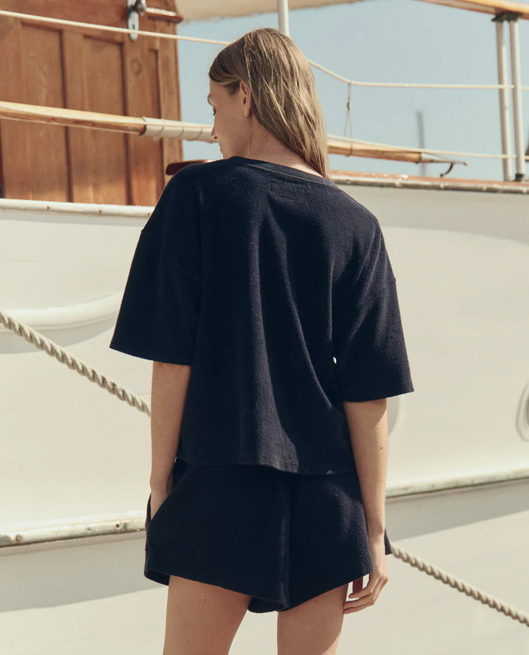 The Micro Terry Swing Short. Navy