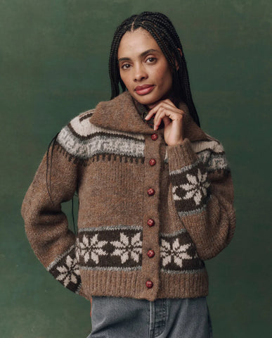 The Nordic Scholar Cardigan. Hickory Fair Isle