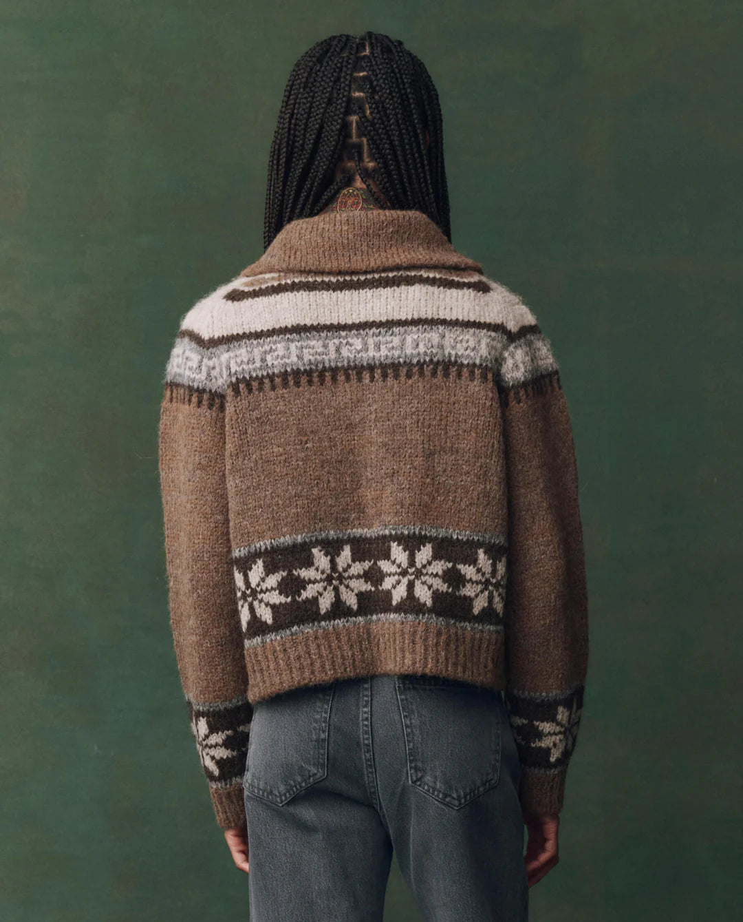 The Nordic Scholar Cardigan. Hickory Fair Isle