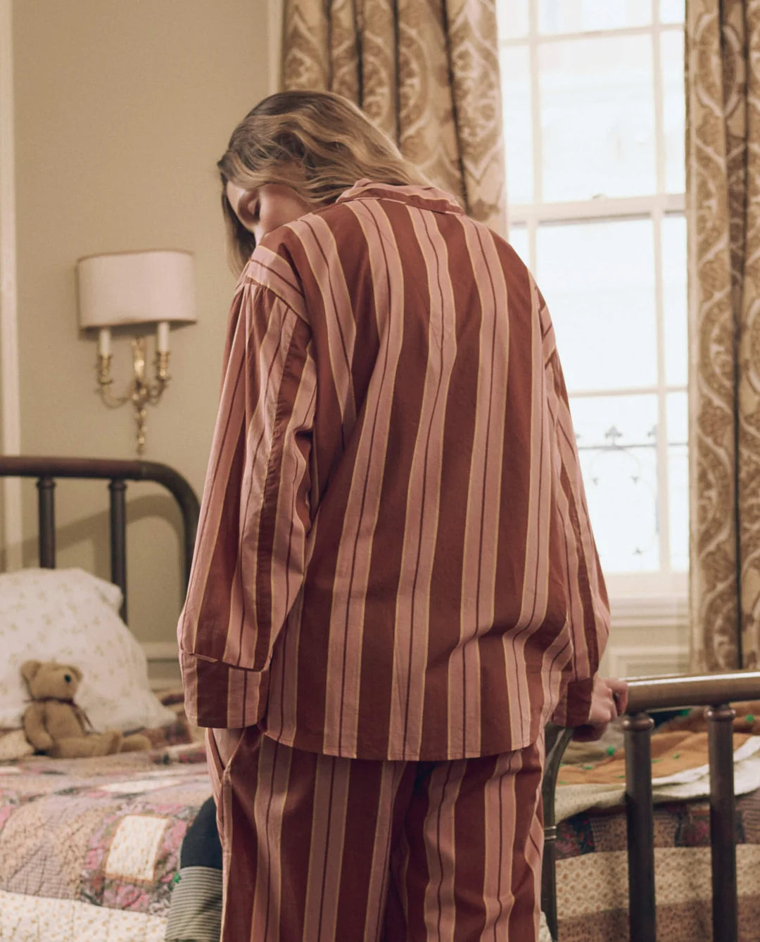 The Pajama Shirt. Ganache Stripe