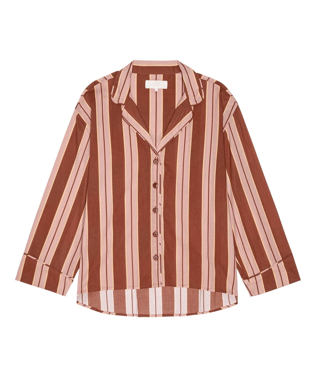 The Pajama Shirt. Ganache Stripe