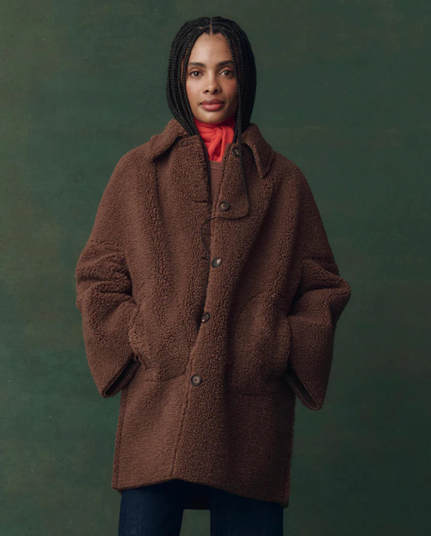 The Great The Plush Car Coat. Chocolate